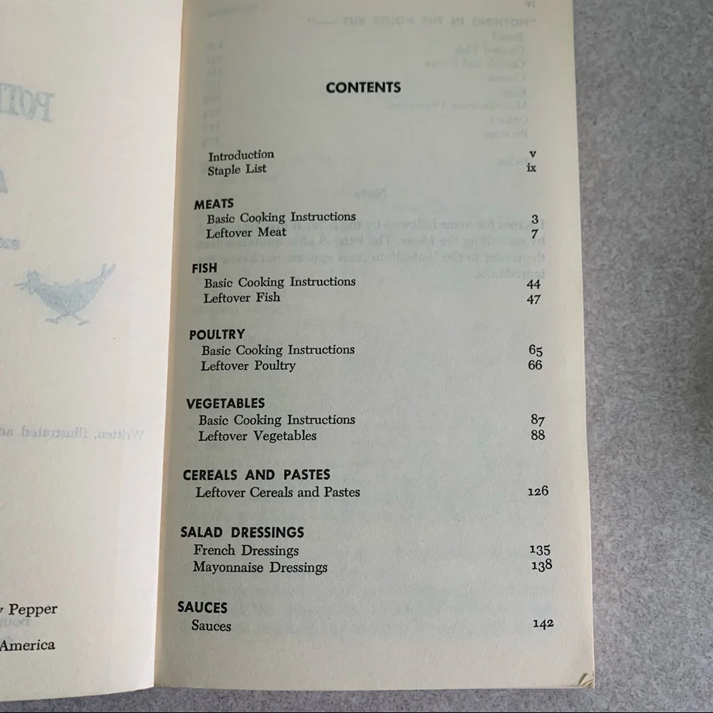 Vintage Potluck Cookery Paperback Book // Royal Meals From Leftovers // 1955